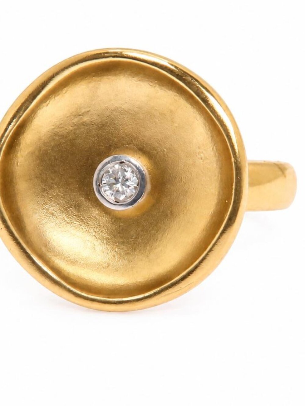 Lily Cup 3D Circular .10ct Natural Diamond Ring 18kt 95560